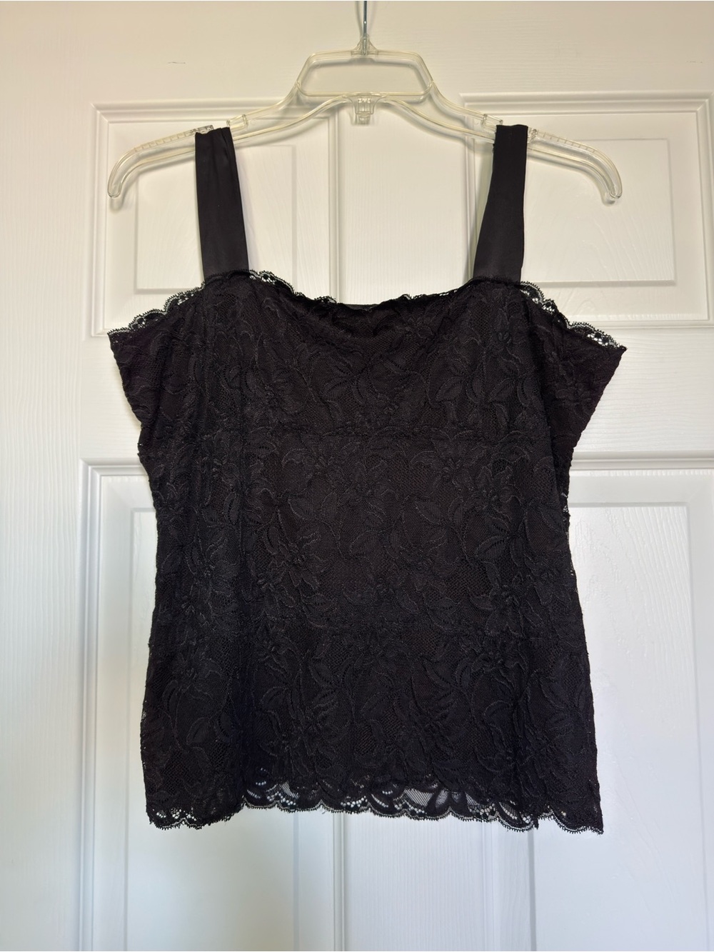 Coldwater Creek Black Lace Square-Neck Cami